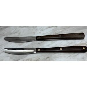 VTG 2 Cutco No. 47 Smooth Steak‎ Knives Wooden Handle